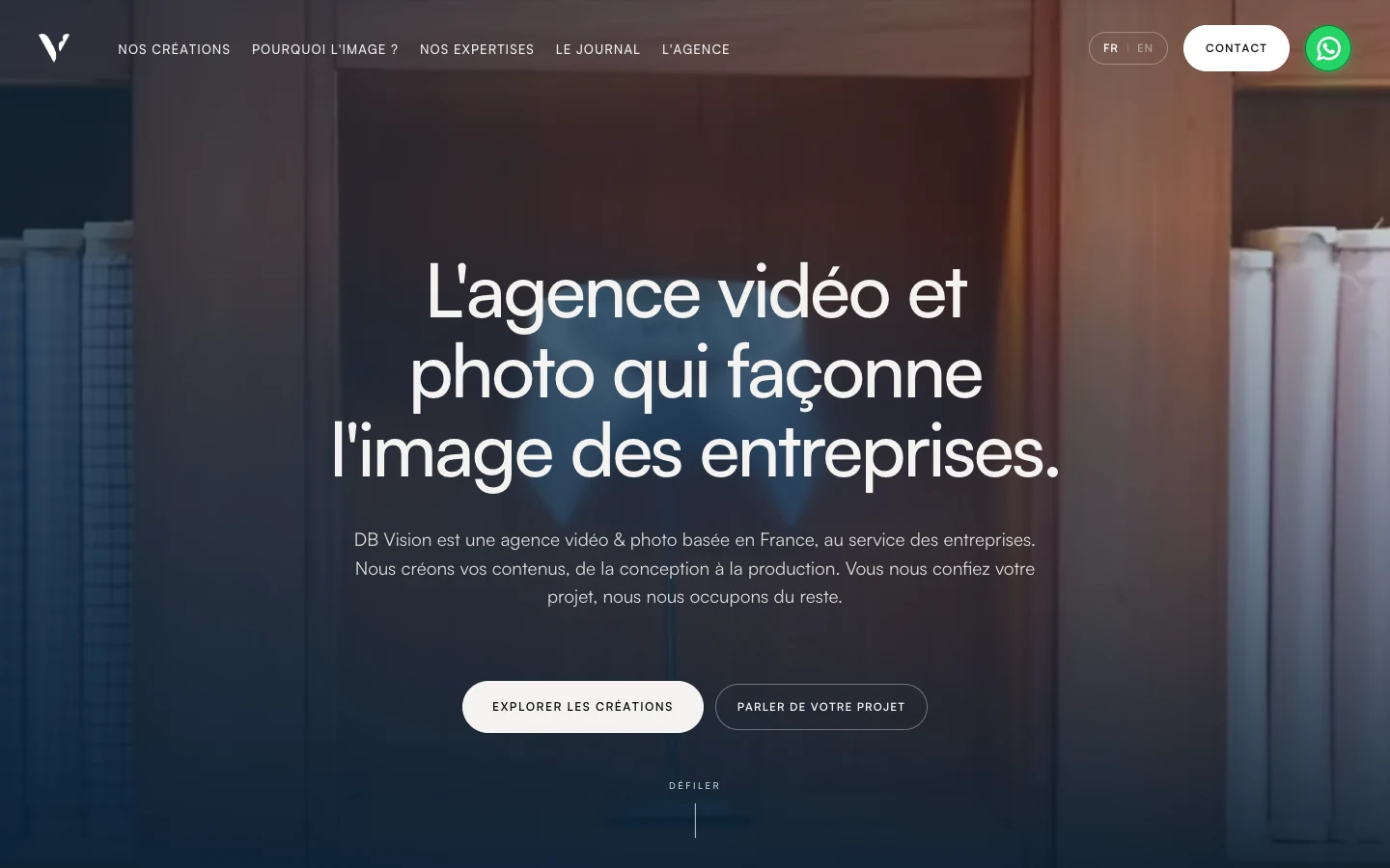 Le site DB Vision, conçu pour présenter les créations de l’agence